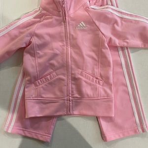 Adidas girls pink track suit size 18m